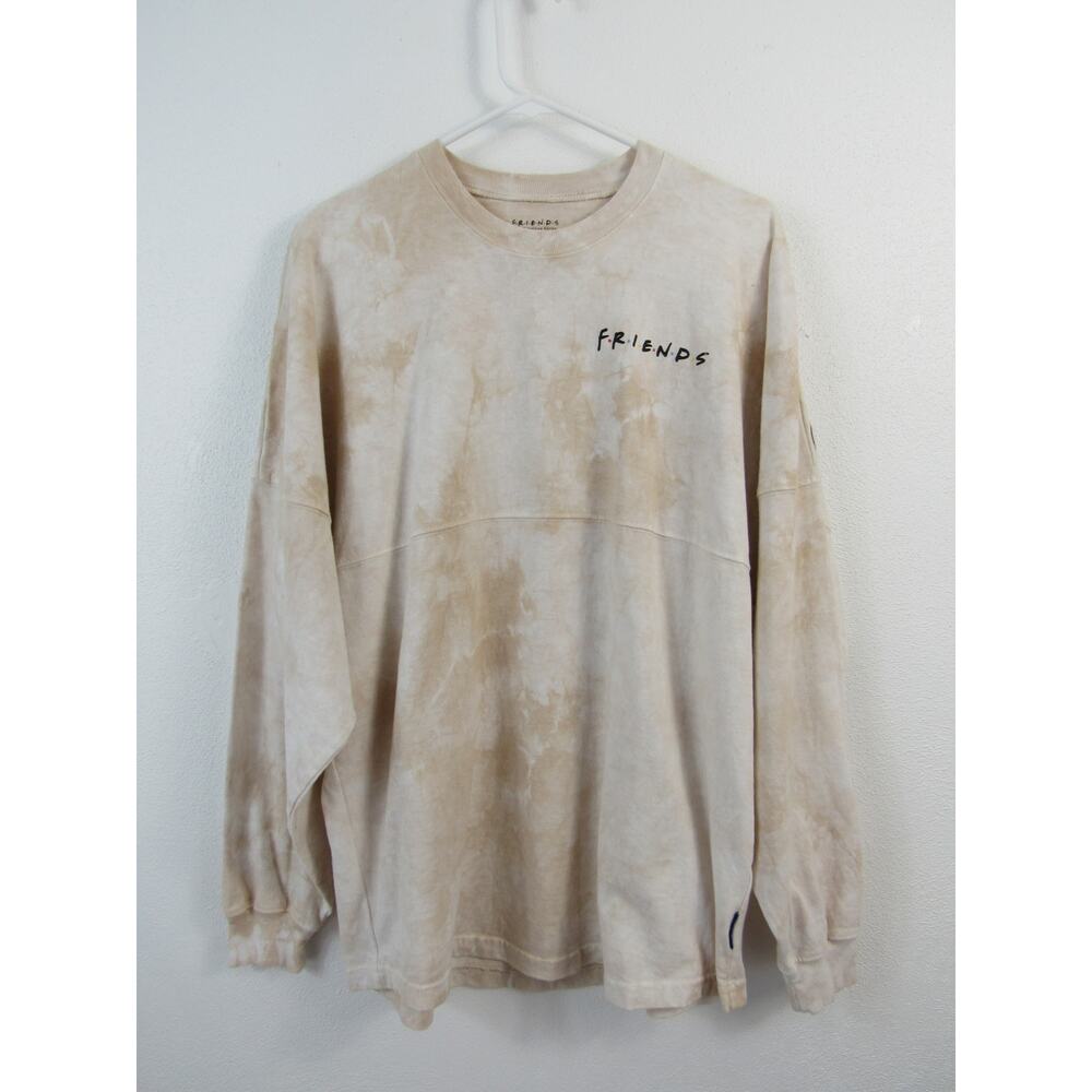 NWT Spirit Jersey Friends Unisex Central Perk Tea Stain Long Sleeve Tee Cream